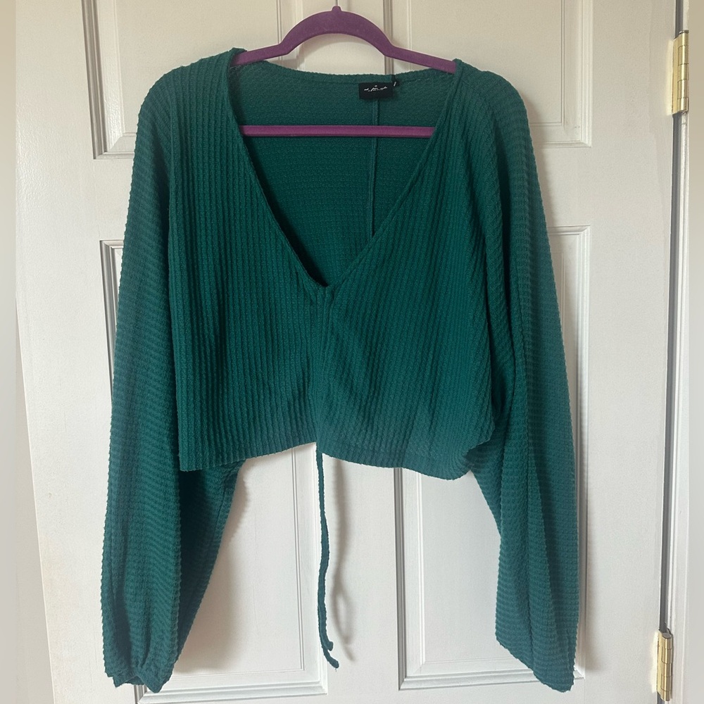 Out from Under for Urban Outfitters green drawstring sweater top